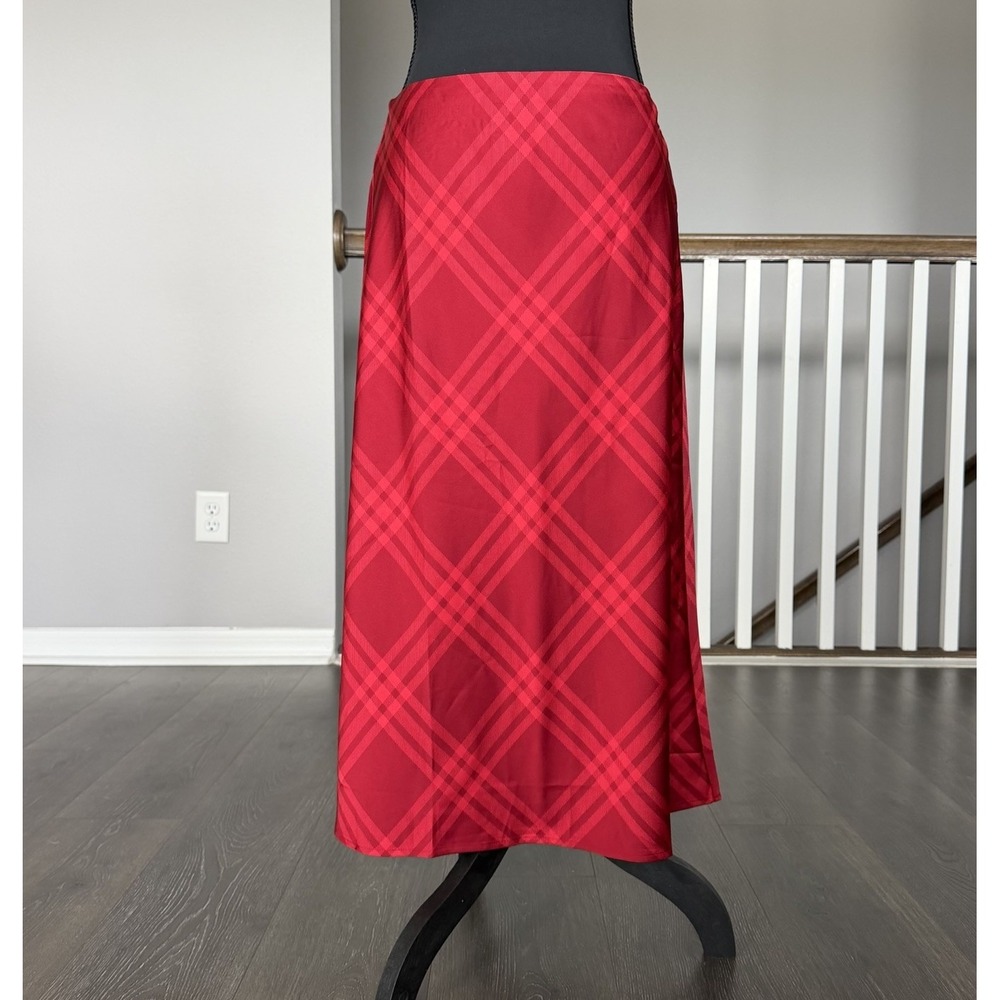 J Crew NWT Plaid Satin Midi Slip Skirt Small Preppy Y2K Old Money Academia 90s